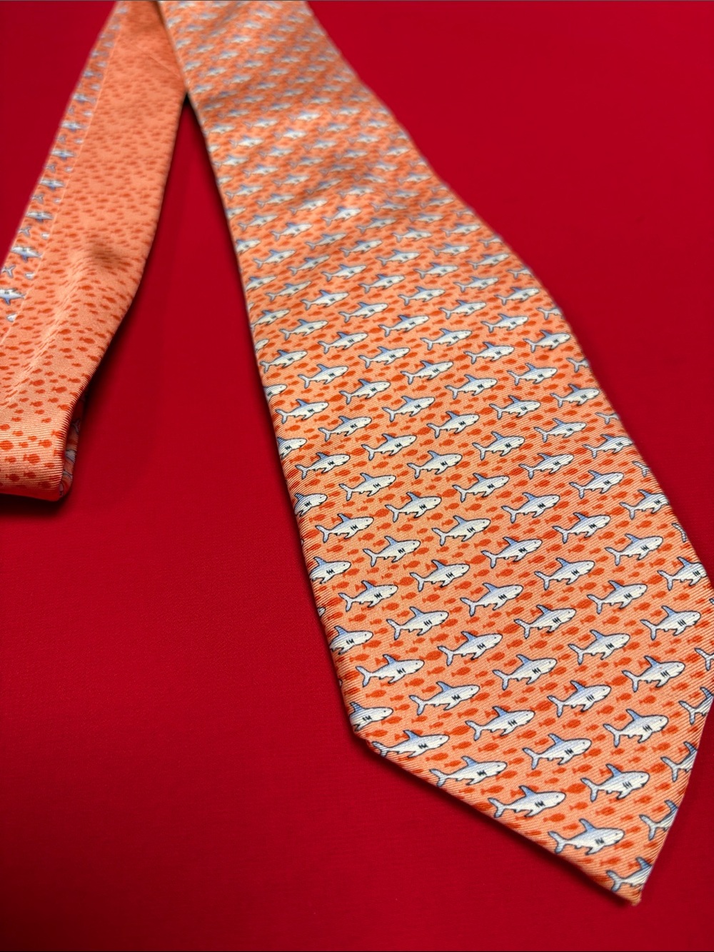 Tommy Hilfiger silk shark tie.